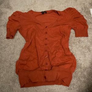Scarlett button down blouse with puff sleeves small